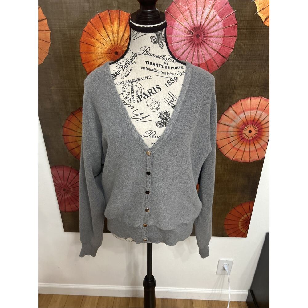 Women's Tahari Gray Cardigan Size M